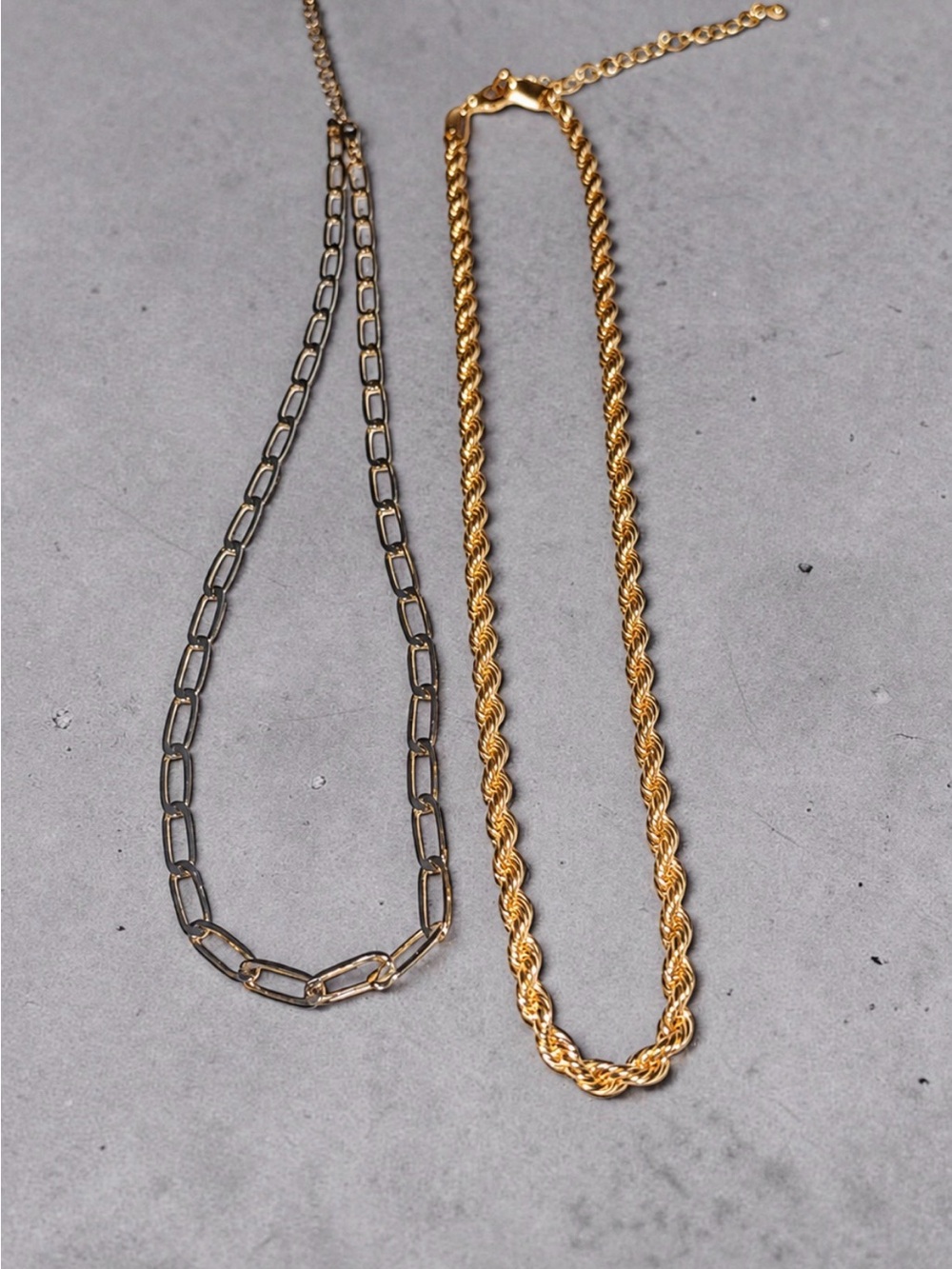 Gold-plated Rope Chain Necklace - Women Jewelry